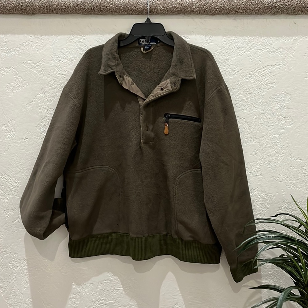 POLO BY RALPH LAUREN Men’s Olive Green Pullover Sweater 100% Polyester EUC Sz L